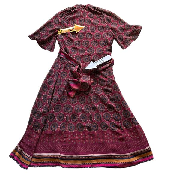 Womens Dress Size 6 Multicolor Maxi Boho Hippie Indie Modest Earthy Flowy Retro - Picture 4 of 6